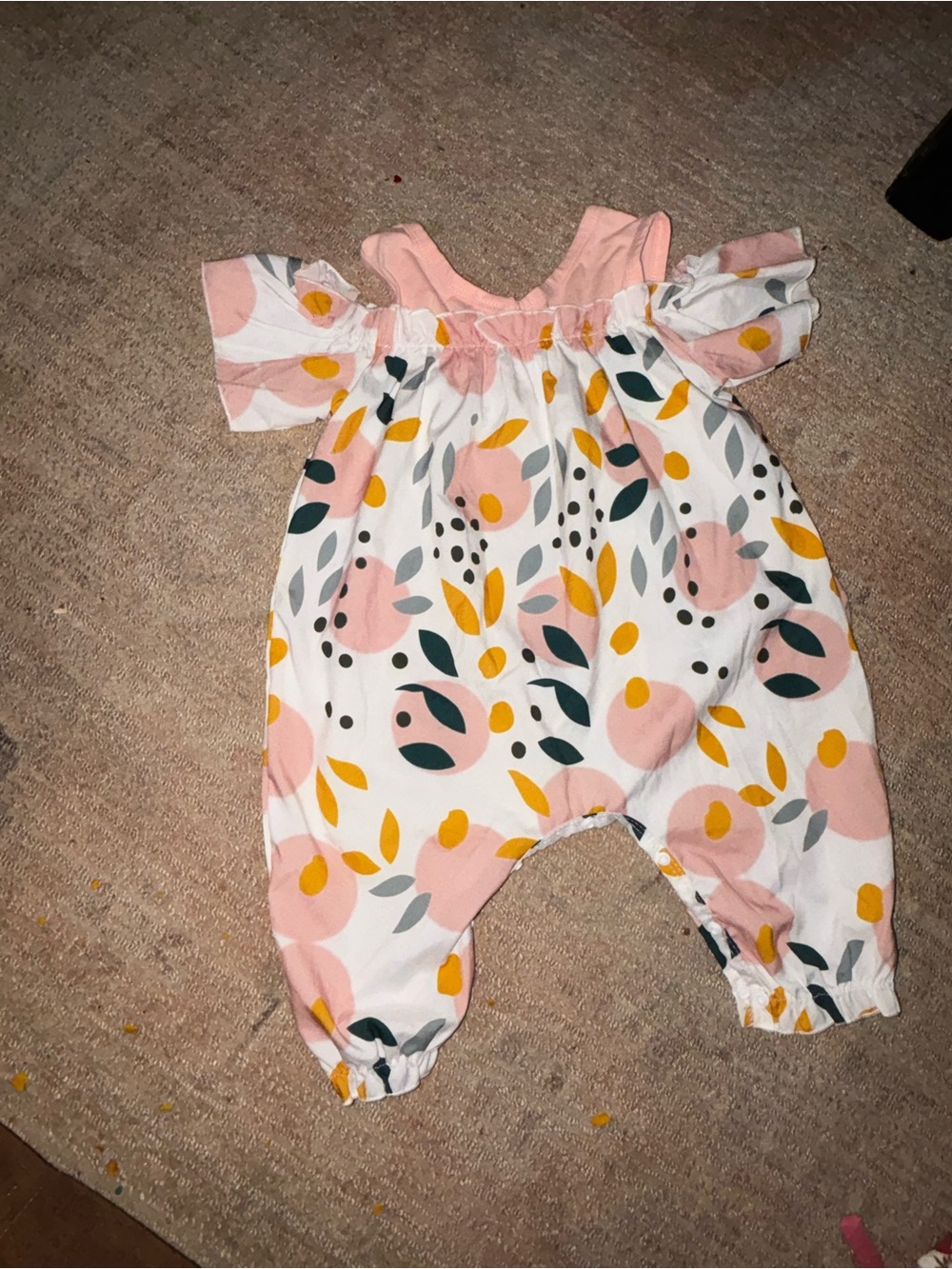 Pink & White Floral Baby Romper